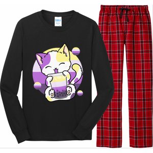 Cat Boba Tea Bubble Tea Anime Kawaii Neko Long Sleeve Pajama Set