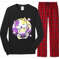 Cat Boba Tea Bubble Tea Anime Kawaii Neko Long Sleeve Pajama Set