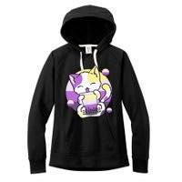 Cat Boba Tea Bubble Tea Anime Kawaii Neko Women's Fleece Hoodie