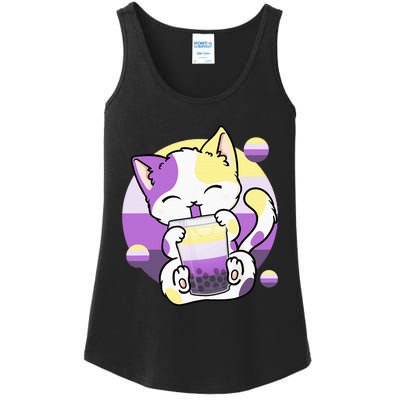 Cat Boba Tea Bubble Tea Anime Kawaii Neko Ladies Essential Tank