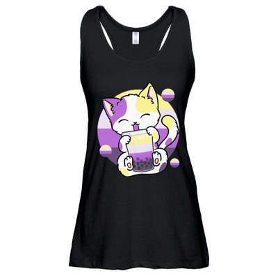 Cat Boba Tea Bubble Tea Anime Kawaii Neko Ladies Essential Flowy Tank