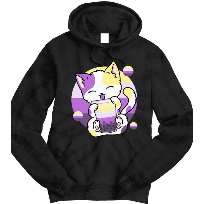 Cat Boba Tea Bubble Tea Anime Kawaii Neko Tie Dye Hoodie