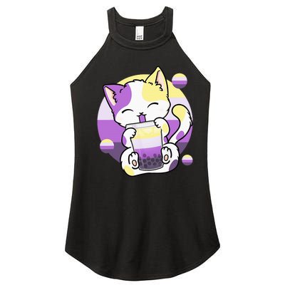 Cat Boba Tea Bubble Tea Anime Kawaii Neko Women’s Perfect Tri Rocker Tank