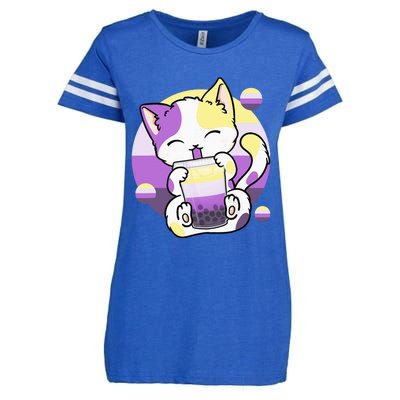 Cat Boba Tea Bubble Tea Anime Kawaii Neko Enza Ladies Jersey Football T-Shirt