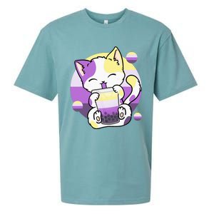 Cat Boba Tea Bubble Tea Anime Kawaii Neko Sueded Cloud Jersey T-Shirt