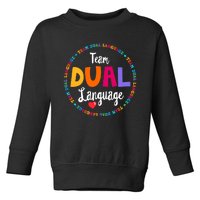 Cute Back to School Squad Team Dual Language Teachers Toddler Sweatshirt