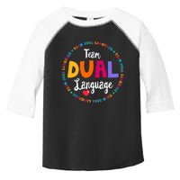 Cute Back to School Squad Team Dual Language Teachers Toddler Fine Jersey T-Shirt