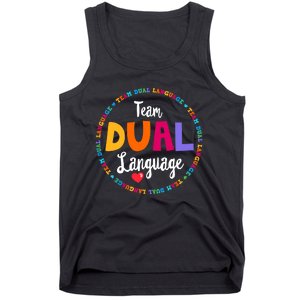 Cute Back to School Squad Team Dual Language Teachers Tank Top