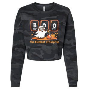 Chemistry Boo The Element Of Surprise Cute Chemist Halloween Cropped Pullover Crew