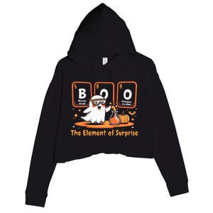 Chemistry Boo The Element Of Surprise Cute Chemist Halloween Crop Fleece Hoodie