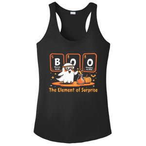 Chemistry Boo The Element Of Surprise Cute Chemist Halloween Ladies PosiCharge Competitor Racerback Tank