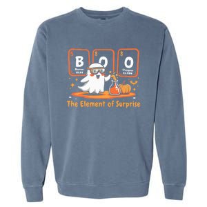 Chemistry Boo The Element Of Surprise Cute Chemist Halloween Garment-Dyed Sweatshirt