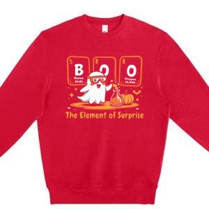 Chemistry Boo The Element Of Surprise Cute Chemist Halloween Premium Crewneck Sweatshirt