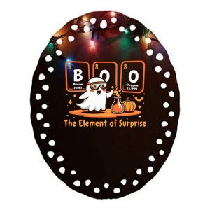 Chemistry Boo The Element Of Surprise Cute Chemist Halloween Ceramic Oval Ornament