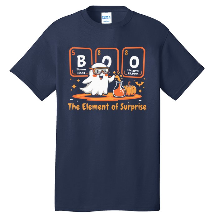 Chemistry Boo The Element Of Surprise Cute Chemist Halloween Tall T-Shirt