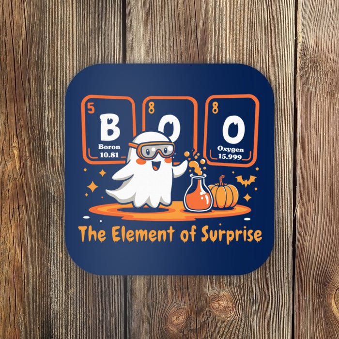 Chemistry Boo The Element Of Surprise Cute Chemist Halloween Coaster