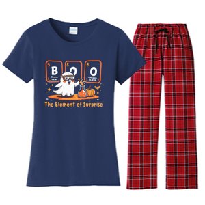 Chemistry Boo The Element Of Surprise Cute Chemist Halloween Women's Flannel Pajama Set