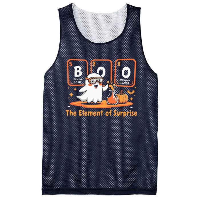 Chemistry Boo The Element Of Surprise Cute Chemist Halloween Mesh Reversible Basketball Jersey Tank