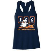 Chemistry Boo The Element Of Surprise Cute Chemist Halloween Women's Racerback Tank