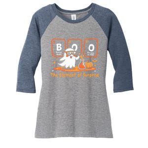 Chemistry Boo The Element Of Surprise Cute Chemist Halloween Women's Tri-Blend 3/4-Sleeve Raglan Shirt