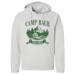 Camp Bach Team Bride Hiking Camping Bachelorette Party 2024 Performance Fleece Hoodie