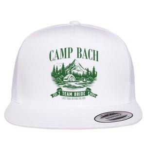 Camp Bach Team Bride Hiking Camping Bachelorette Party 2024 Flat Bill Trucker Hat