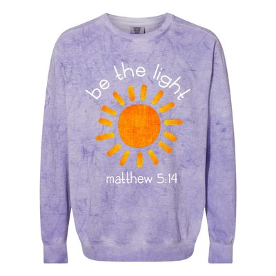 Christian Be The Light Bible Scripture Faith Quote Gifts Colorblast Crewneck Sweatshirt