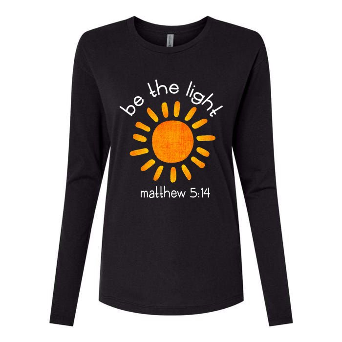 Christian Be The Light Bible Scripture Faith Quote Gifts Womens Cotton Relaxed Long Sleeve T-Shirt