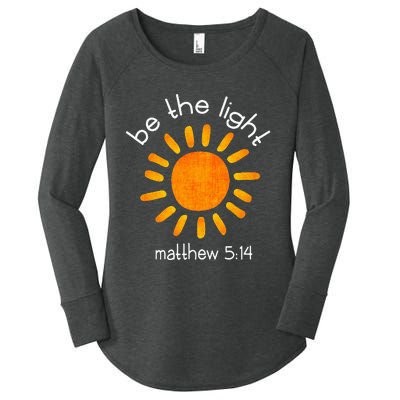 Christian Be The Light Bible Scripture Faith Quote Gifts Women's Perfect Tri Tunic Long Sleeve Shirt