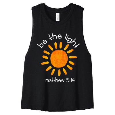 Christian Be The Light Bible Scripture Faith Quote Gifts Women's Racerback Cropped Tank