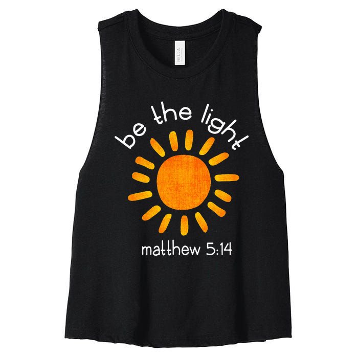 Christian Be The Light Bible Scripture Faith Quote Gifts Women's Racerback Cropped Tank