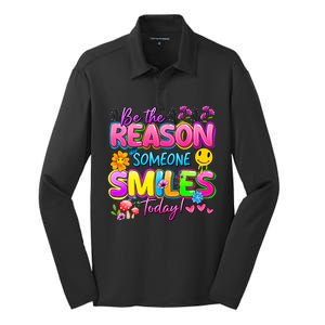 Cool Be The Reason Someone Smiles Today Silk Touch Performance Long Sleeve Polo