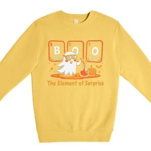 Chemistry Boo The Element Of Surprise Cute Chemist Halloween Gift Premium Crewneck Sweatshirt