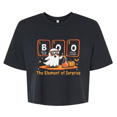 Chemistry Boo The Element Of Surprise Cute Chemist Halloween Gift Bella+Canvas Jersey Crop Tee