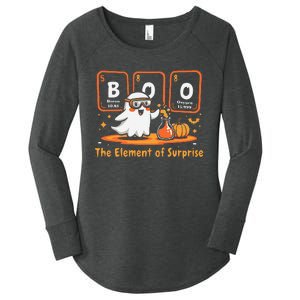 Chemistry Boo The Element Of Surprise Cute Chemist Halloween Gift Women's Perfect Tri Tunic Long Sleeve Shirt