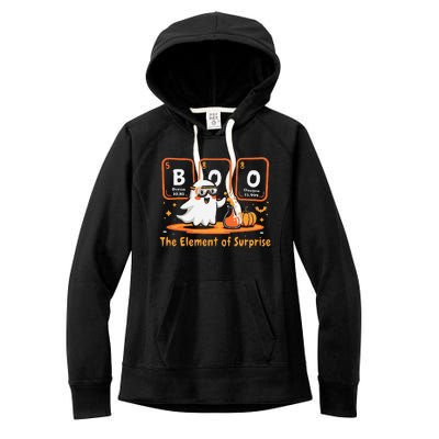 Chemistry Boo The Element Of Surprise Cute Chemist Halloween Gift Women's Fleece Hoodie