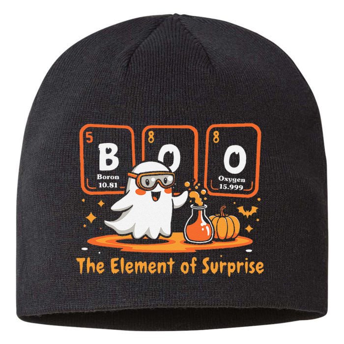 Chemistry Boo The Element Of Surprise Cute Chemist Halloween Gift Sustainable Beanie