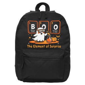 Chemistry Boo The Element Of Surprise Cute Chemist Halloween Gift 16 in Basic Backpack