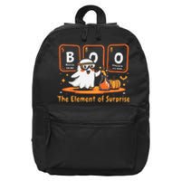 Chemistry Boo The Element Of Surprise Cute Chemist Halloween Gift 16 in Basic Backpack