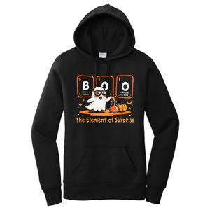 Chemistry Boo The Element Of Surprise Cute Chemist Halloween Gift Women's Pullover Hoodie