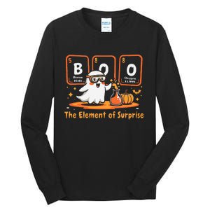 Chemistry Boo The Element Of Surprise Cute Chemist Halloween Gift Tall Long Sleeve T-Shirt