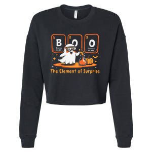 Chemistry Boo The Element Of Surprise Cute Chemist Halloween Gift Cropped Pullover Crew