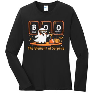 Chemistry Boo The Element Of Surprise Cute Chemist Halloween Gift Ladies Long Sleeve Shirt