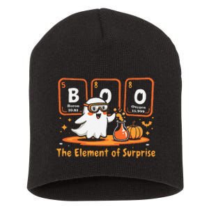 Chemistry Boo The Element Of Surprise Cute Chemist Halloween Gift Short Acrylic Beanie