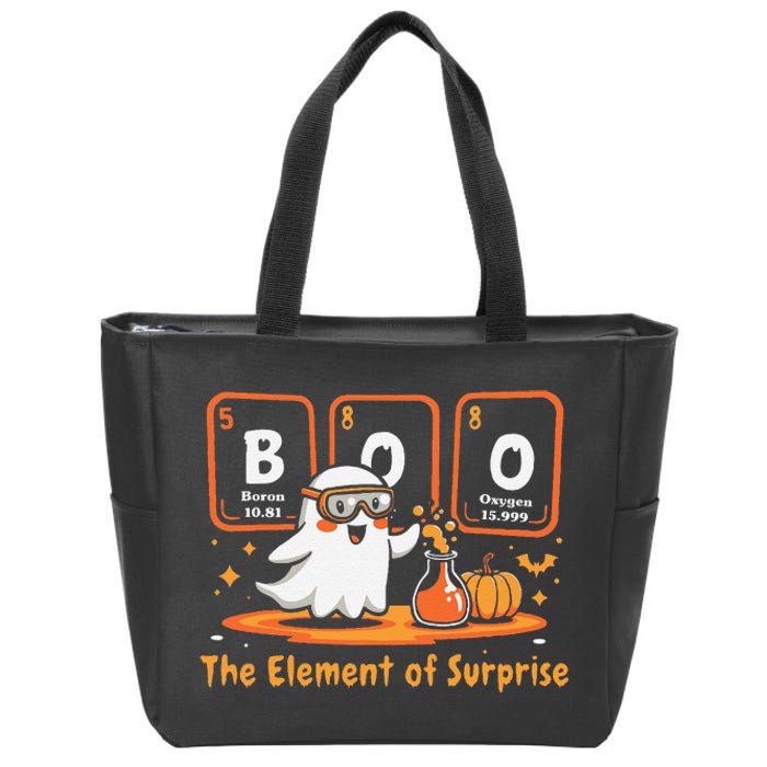 Chemistry Boo The Element Of Surprise Cute Chemist Halloween Gift Zip Tote Bag