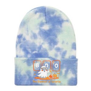 Chemistry Boo The Element Of Surprise Cute Chemist Halloween Gift Tie Dye 12in Knit Beanie