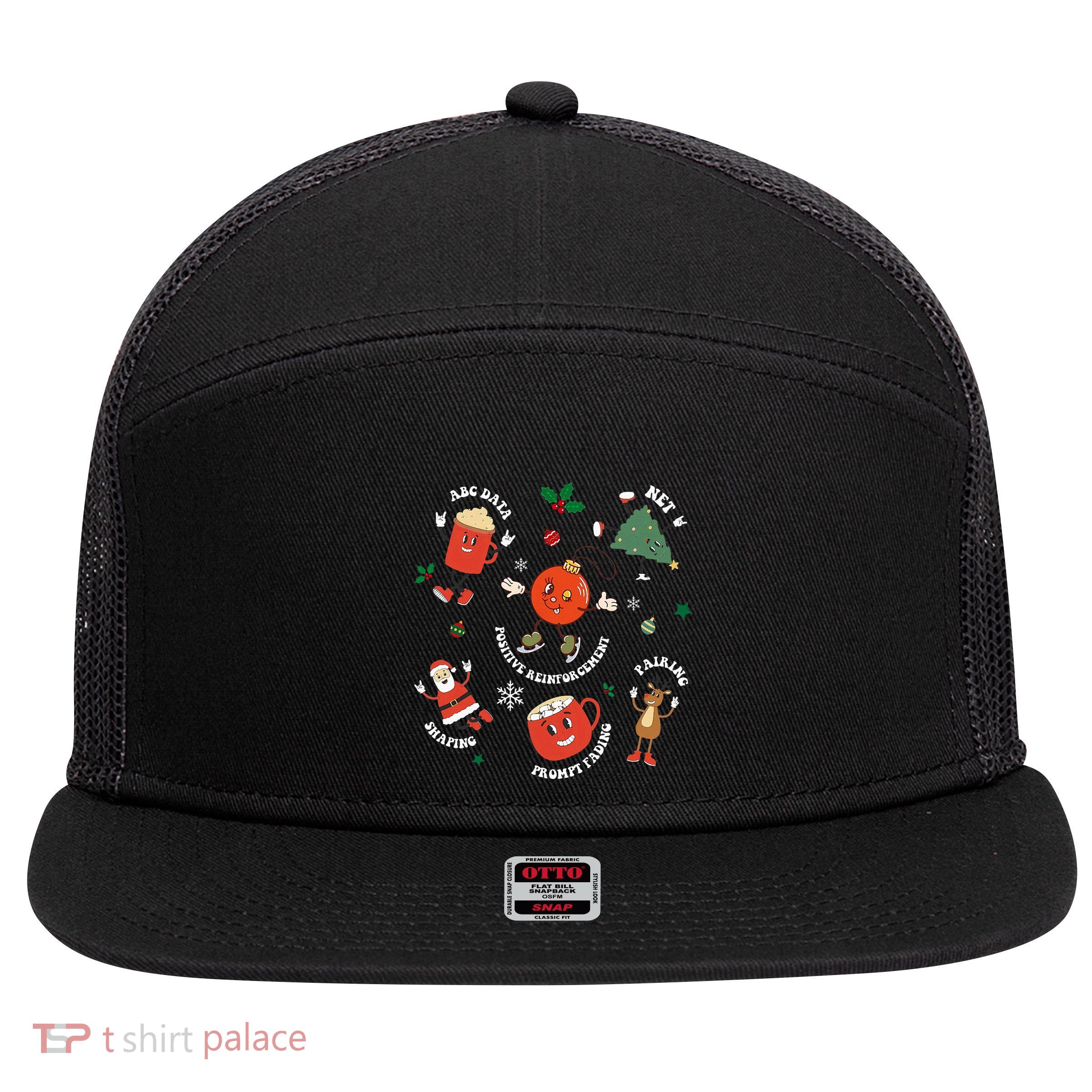 Christmas Behavior Therapist Aba Squad Behavior Analyst 7 Panel Mesh Trucker Snapback Hat