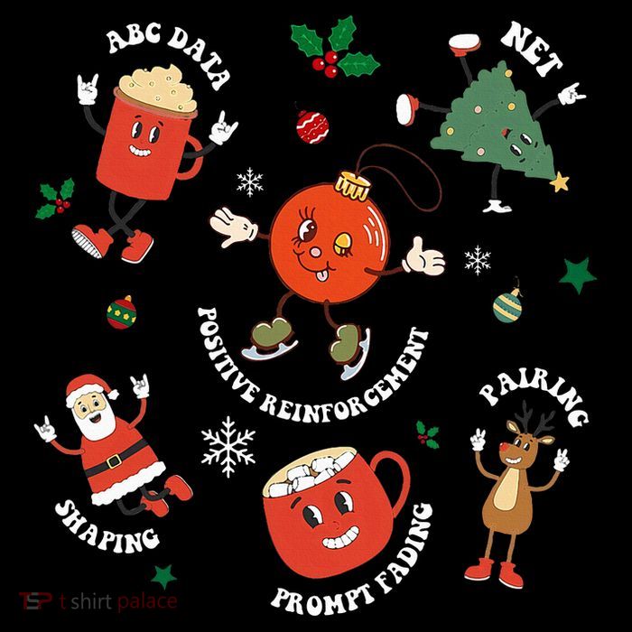 Christmas Behavior Therapist Aba Squad Behavior Analyst Tall T-Shirt