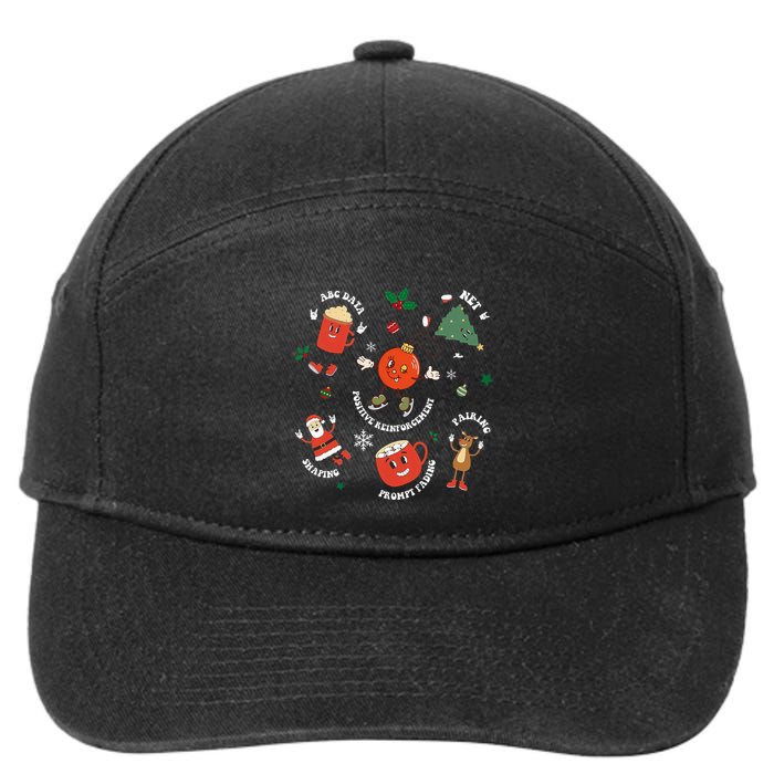 Christmas Behavior Therapist Aba Squad Behavior Analyst 7-Panel Snapback Hat