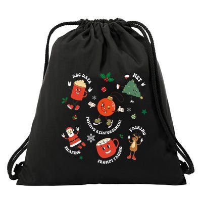 Christmas Behavior Therapist Aba Squad Behavior Analyst Drawstring Bag